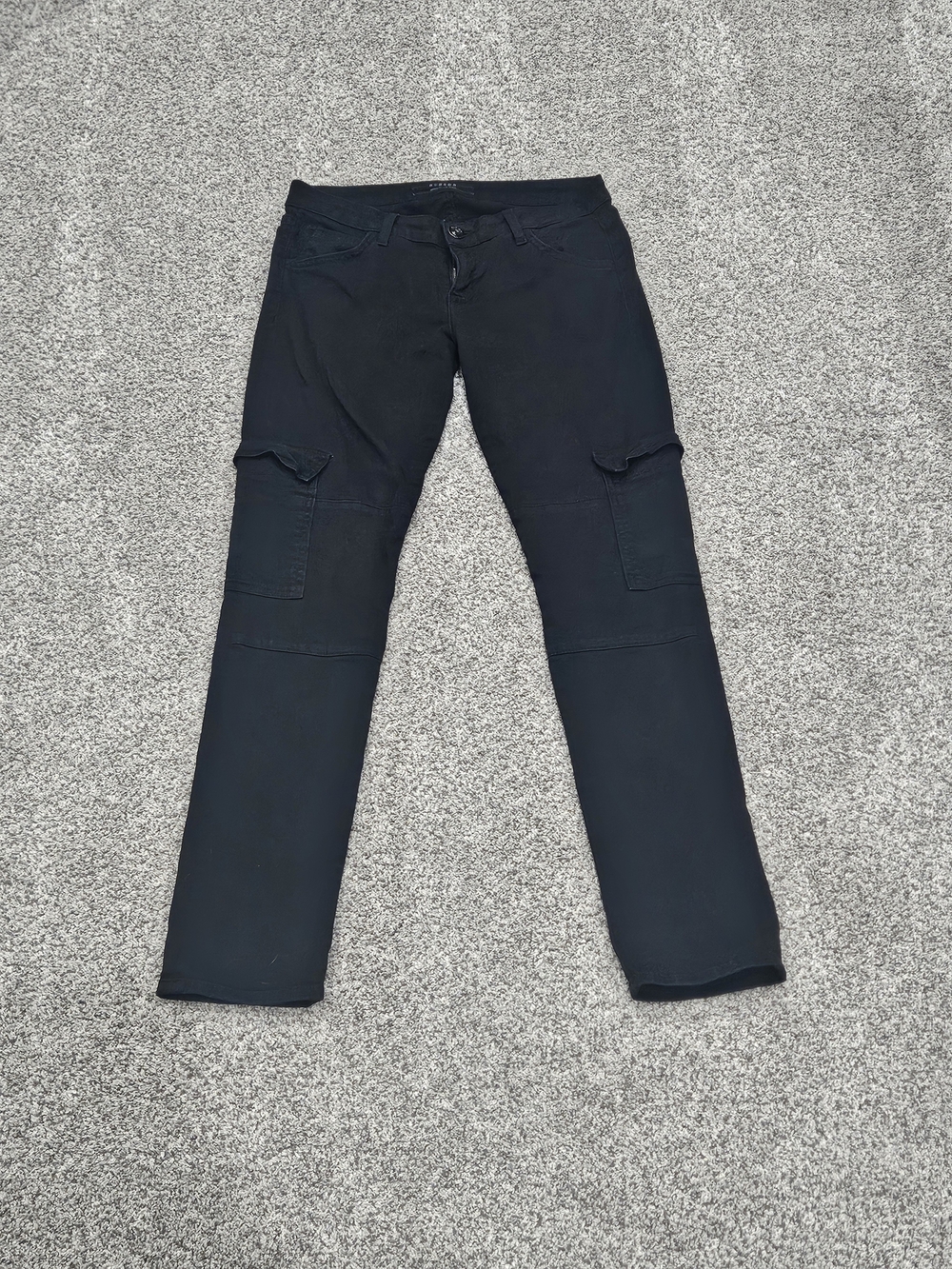 Hudson Jeans Black Straight-Leg Cargo Jeans